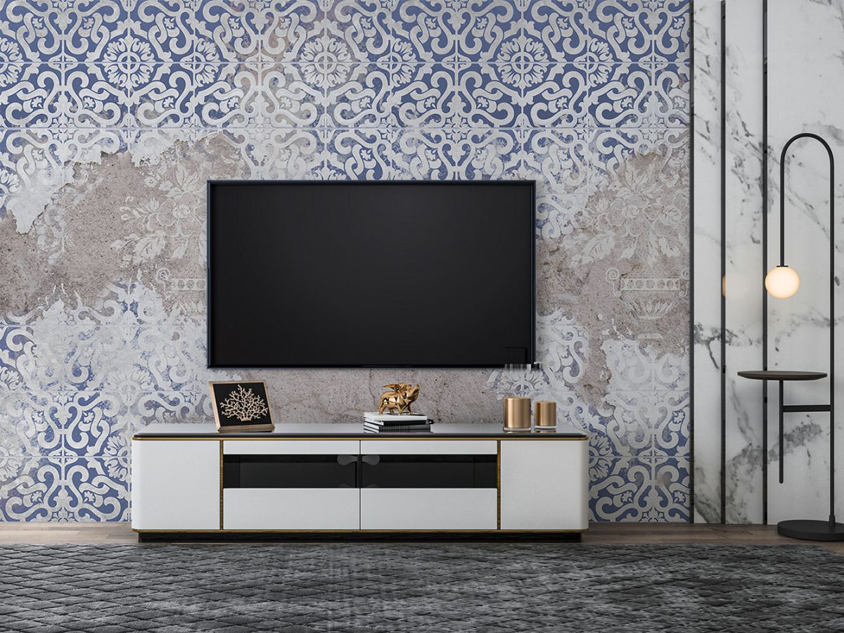 کاغذ دیواری سنتی کاشی W12213500 پشت تلویزیون