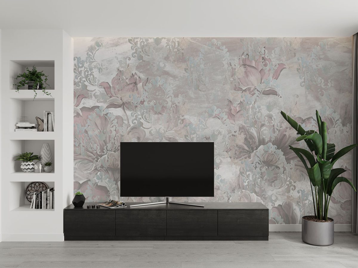 کاغذ دیواری طرح گل W12217400 برای پشت تلویزیون
