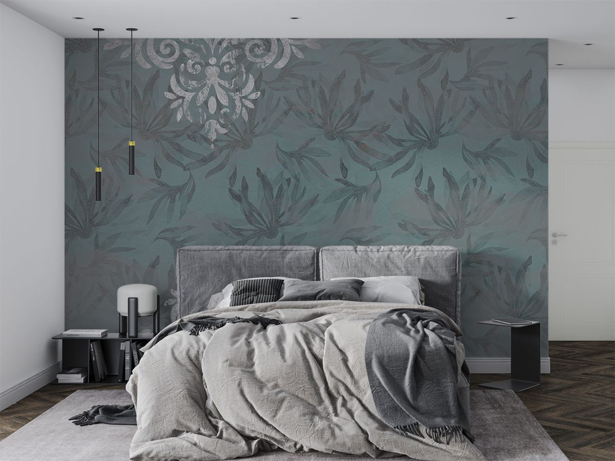 کاغذ دیواری طرح گل داماس و برگ W13015200 برای اتاق خواب