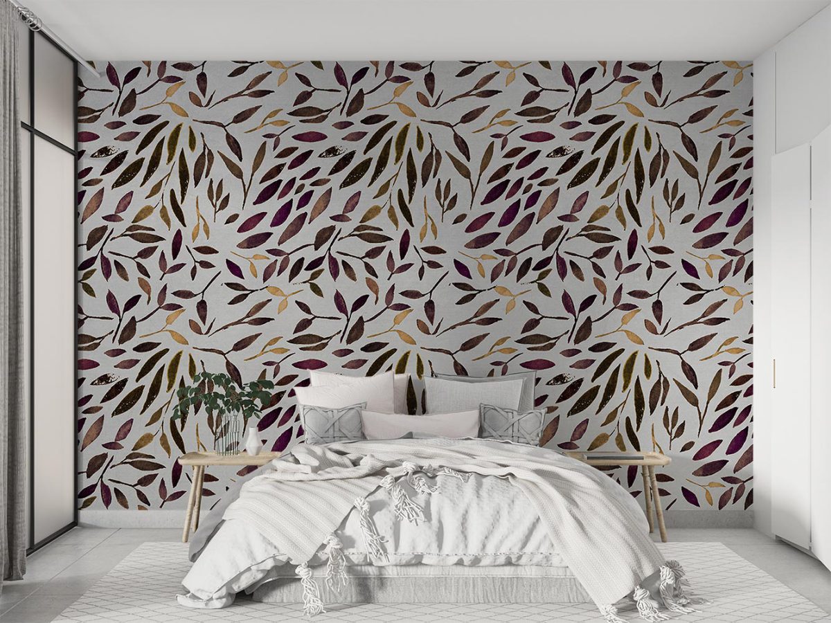 کاغذ دیواری اتاق خواب طرح برگ W10110200