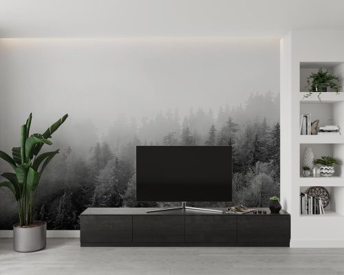 پوستر دیواری سیاه و سفید جنگل W10111600