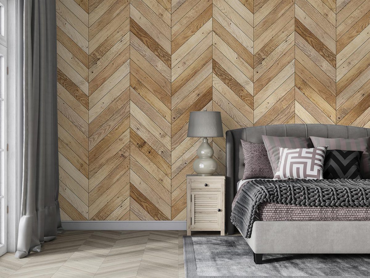 کاغذ دیواری اتاق خواب طرح چوب هندسی W10112200