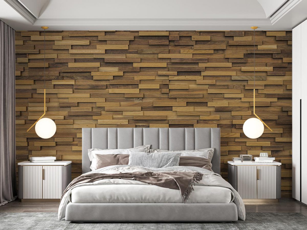 کاغذ دیواری اتاق خواب طرح چوب کلاسیک W10112500