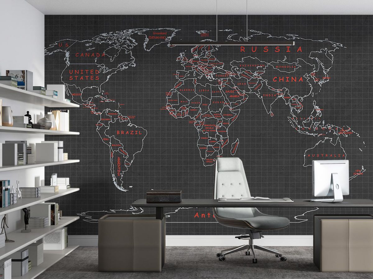 کاغذ دیواری نقشه جهان W10114300