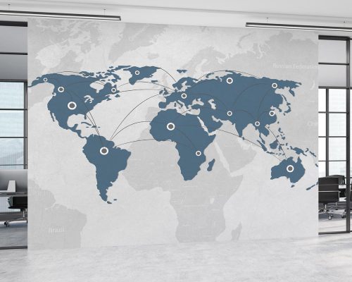 کاغذ دیواری اداری نقشه جهان ساده W10115000