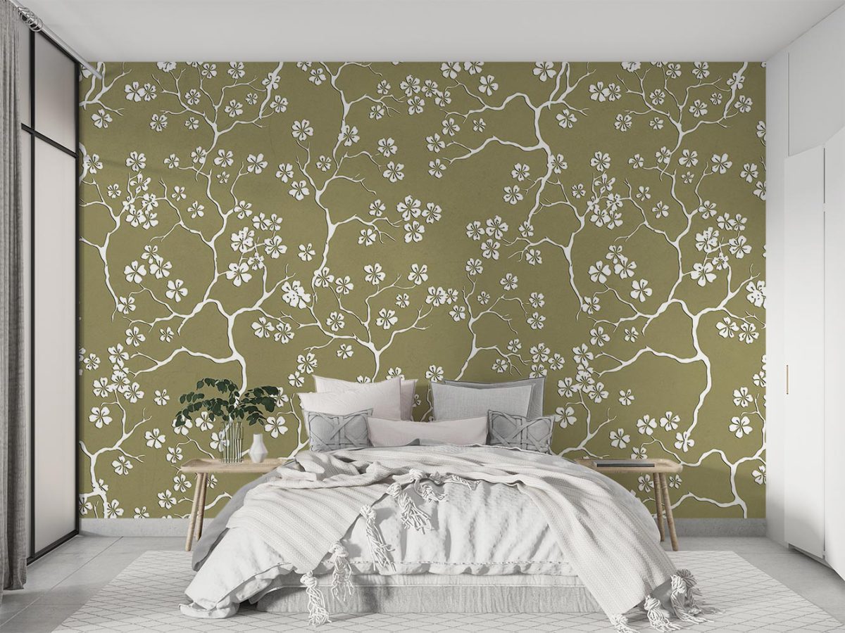 کاغذ دیواری اتاق خواب طرح گل ریز W10117600