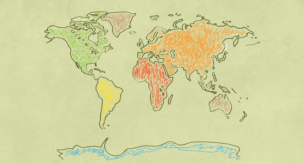 پوستر دیواری نقشه جهان کودکانه W10120100