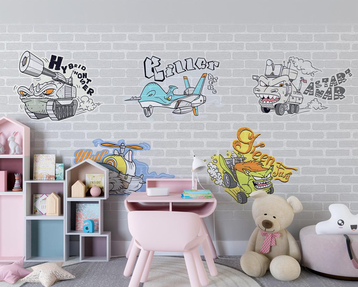 پوستر دیواری اتاق کودک پسرانه وسایل نقلیه W10125400
