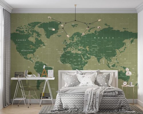 پوستر دیواری طرح نقشه جهان W10128000