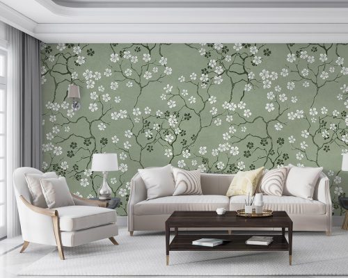 کاغذ دیواری طرح گل و شاخه W10128900