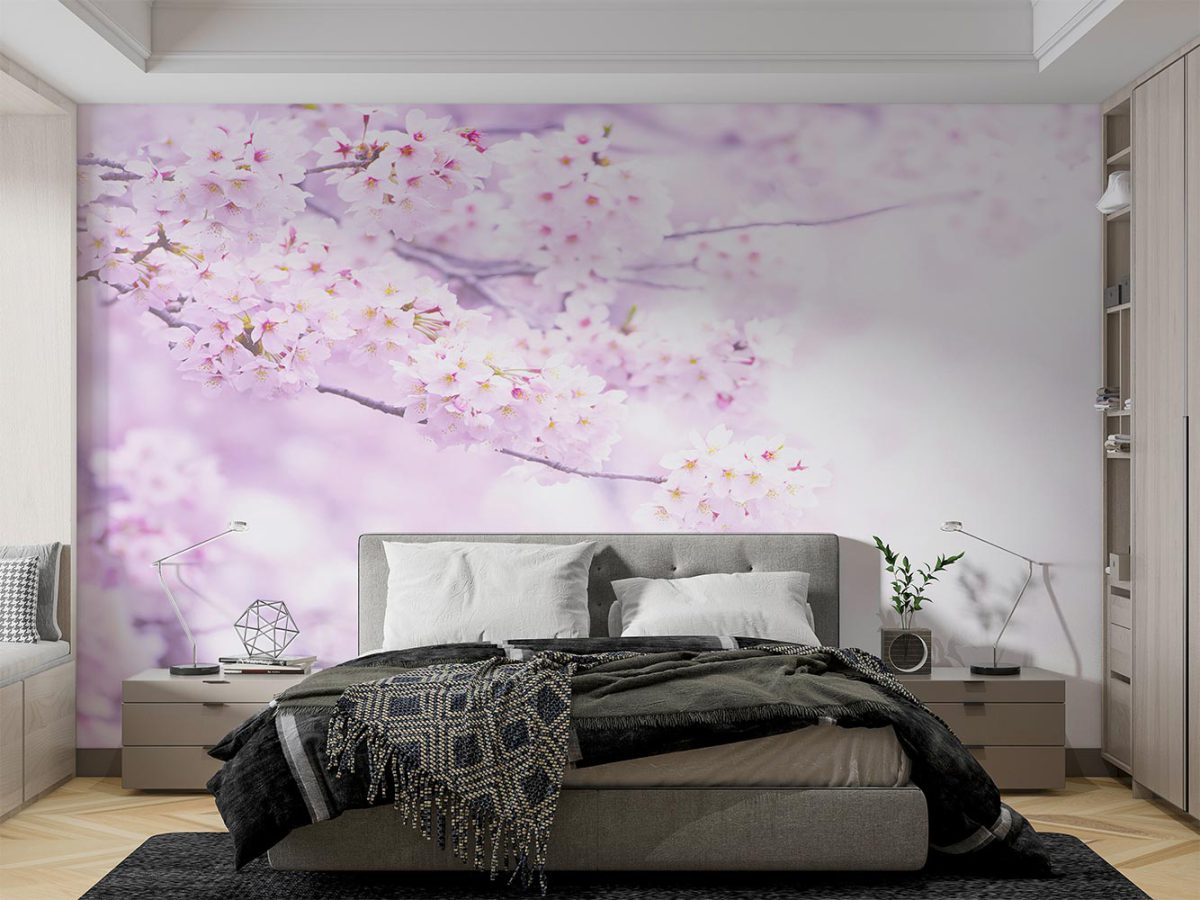 کاغذ دیواری اتاق خواب طرح شکوفه بهاری W10130100