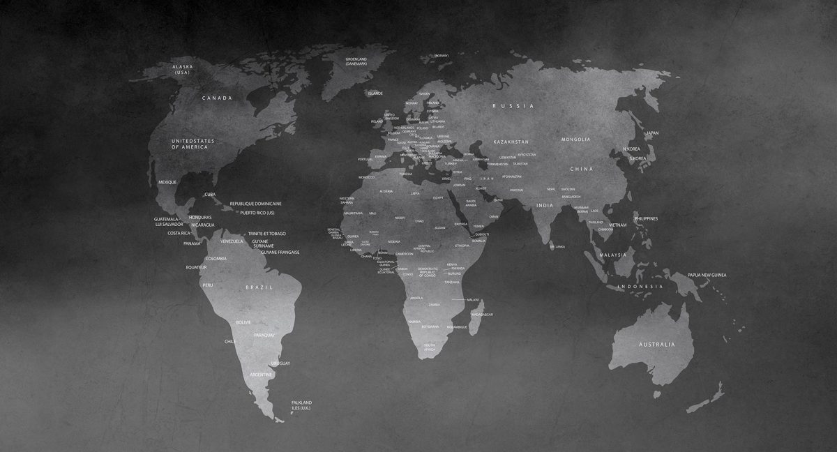 پوستر دیواری نقشه جهان تیره W10131700