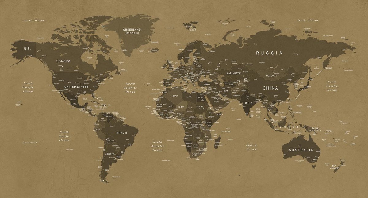 کاغذ دیواری نقشه جهان قدیمی W10132400
