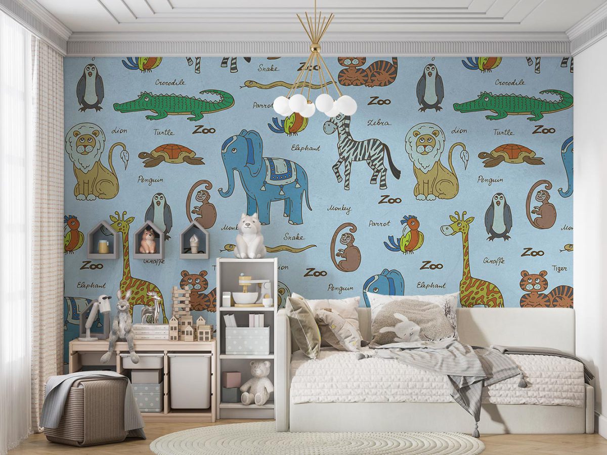 پوستر دیواری اتاق کودک حیوانات W10133400