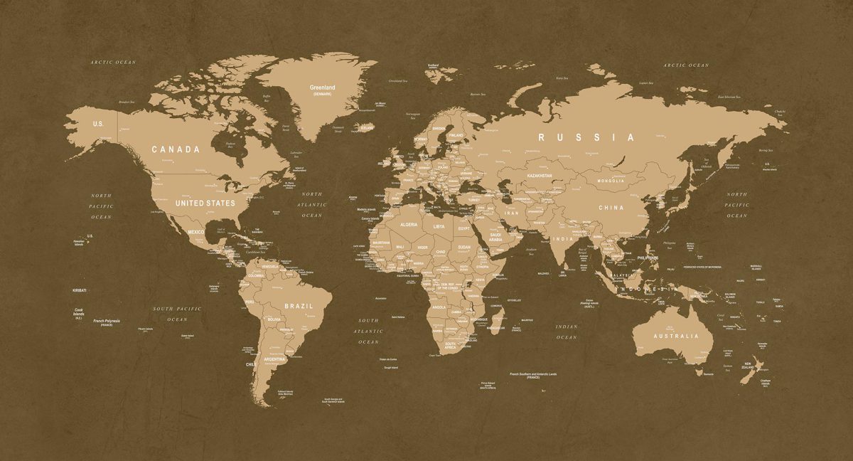 پوستر دیواری نقشه جهان کلاسیک W10134400