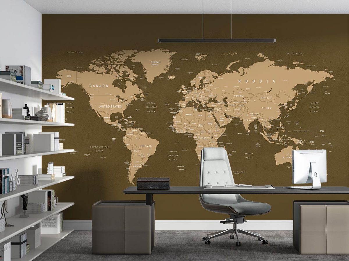کاغذ دیواری نقشه جهان کلاسیک W10134400