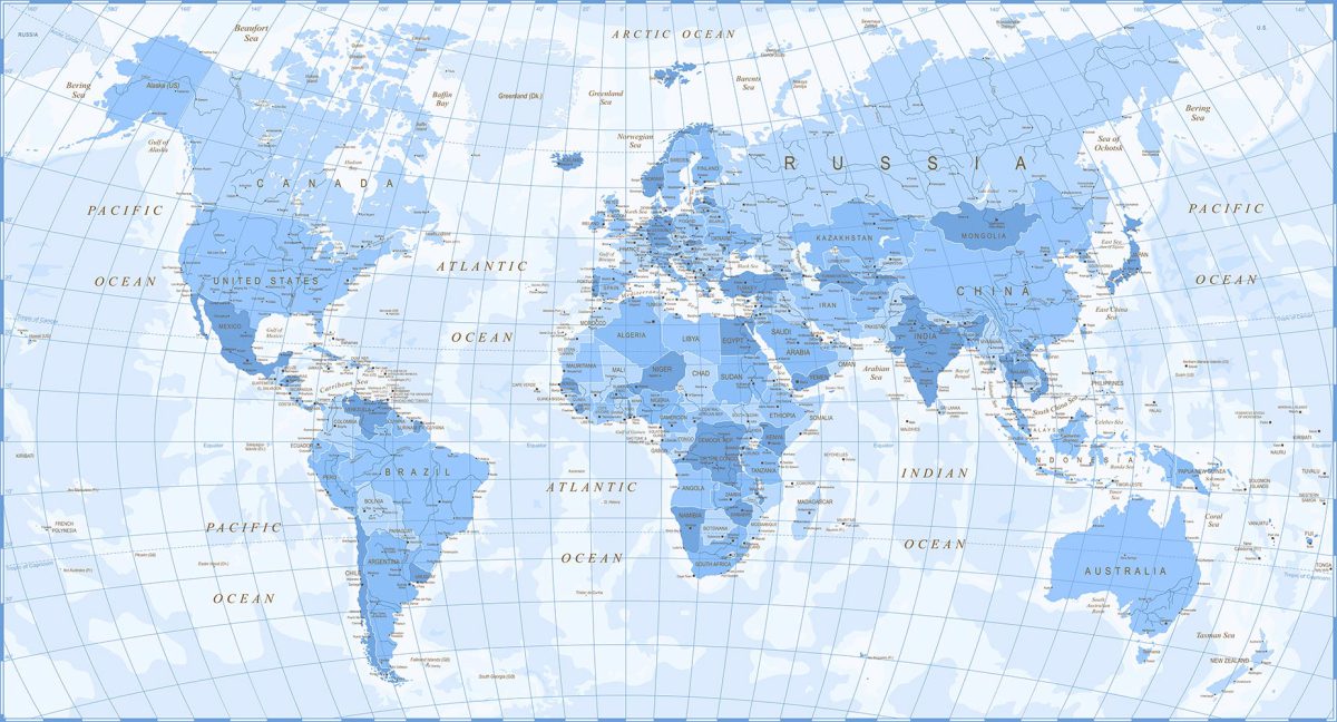 پوستر دیواری نقشه جهان W10137100