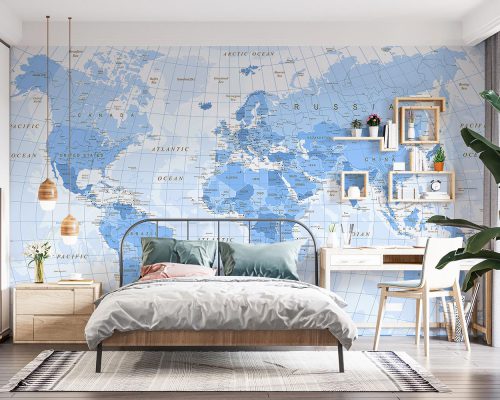 پوستر دیواری نقشه جهان W10137100