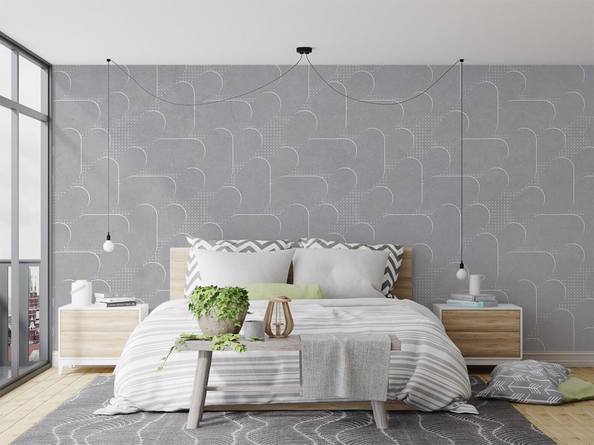 کاغذ دیواری اتاق خواب مدرن هندسی W10139700