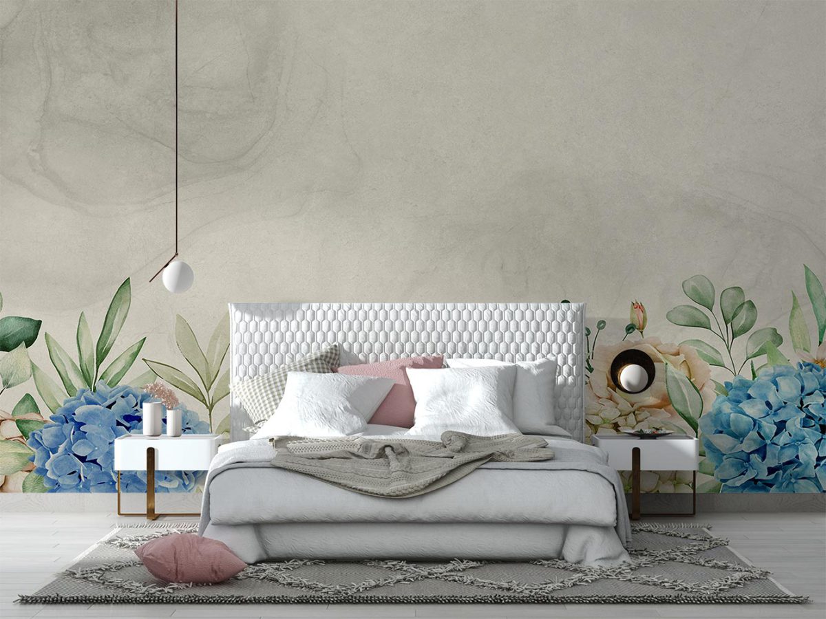 کاغذ دیواری اتاق خواب مدل گل و برگ W10141100