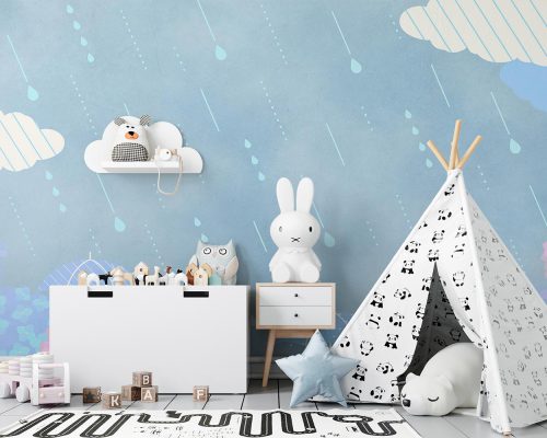 پوستر دیواری کودکانه باران آسمان W10143300
