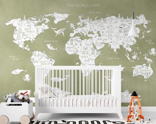 کاغذ دیواری نقشه کودکانه W10148300