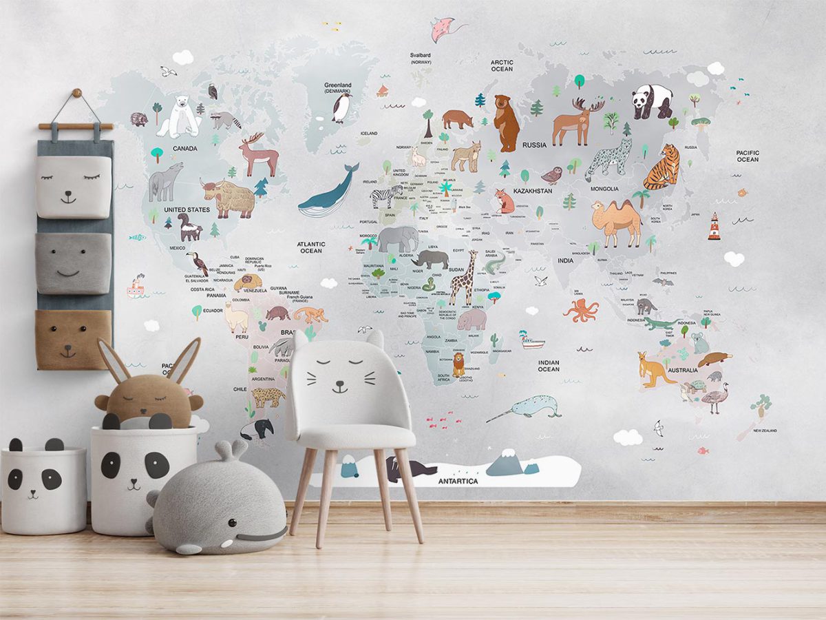 پوستر دیواری اتاق کودک نقشه W10148800