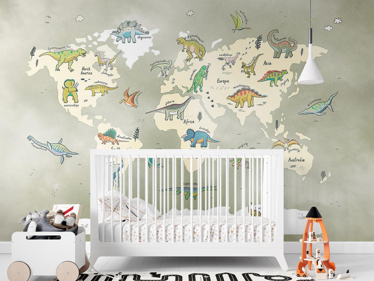 پوستر دیواری کودک نقشه دایناسور W10149400