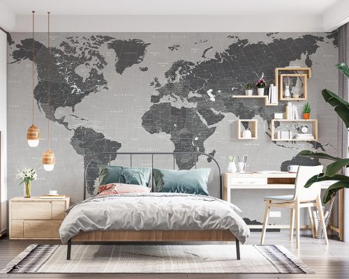 کاغذ دیواری طرح نقشه جهان W10150500