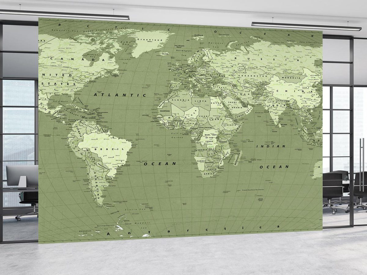 کاغذ دیواری دفتر مدیریت طرح نقشه کشور و جهان W10150600
