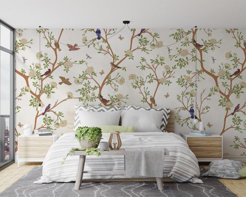 کاغذ دیواری گل و شاخه درخت W10152800