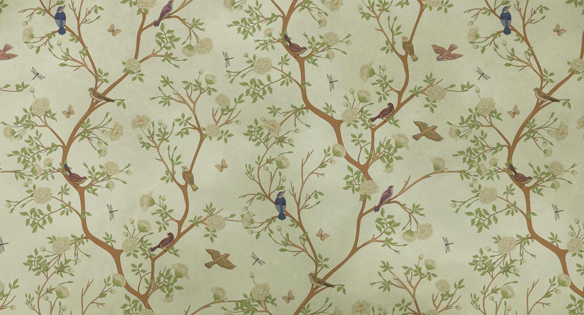 کاغذ دیواری شاخه درخت و پرنده W10152900