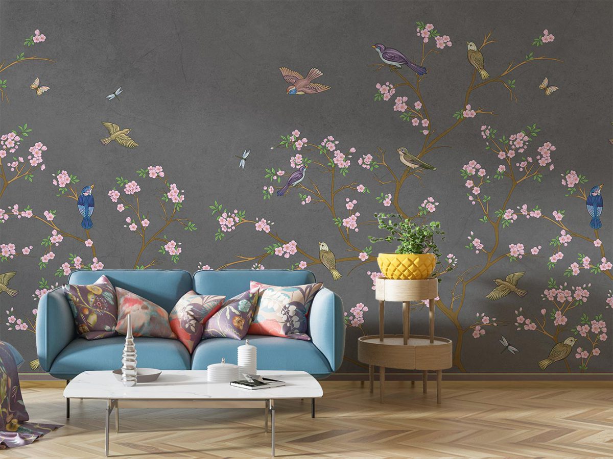 کاغذ دیواری مدل شکوفه پرنده W10153000