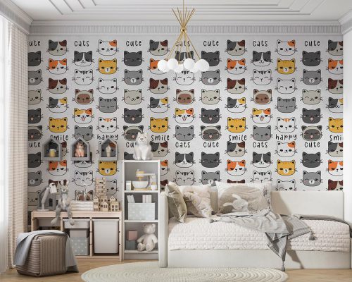 پوستر کاغذ دیواری کودک طرح گربه W10153900