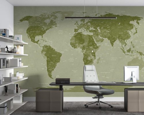 پوستر کاغذ دیواری طرح نقشه جهان W10154100