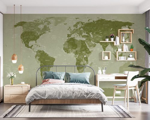 پوستر کاغذ دیواری طرح نقشه جهان W10154100