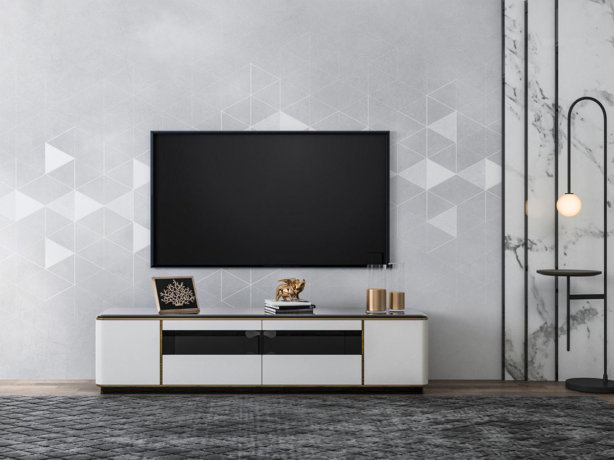 کاغذ دیواری پشت تلویزیون مدل هندسی مدرن W10154800