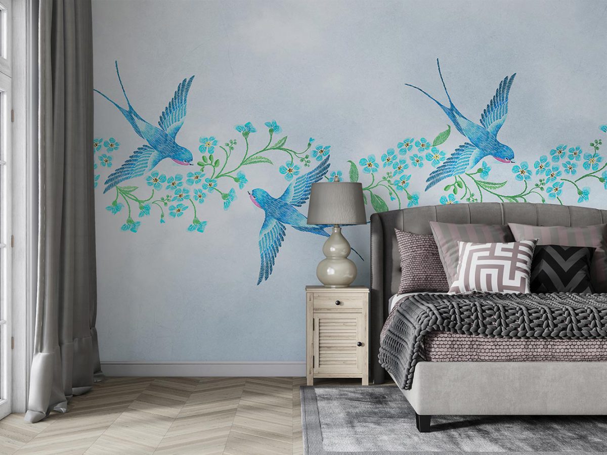 کاغذ دیواری اتاق خواب بزرگسال طرح پرنده W10157500