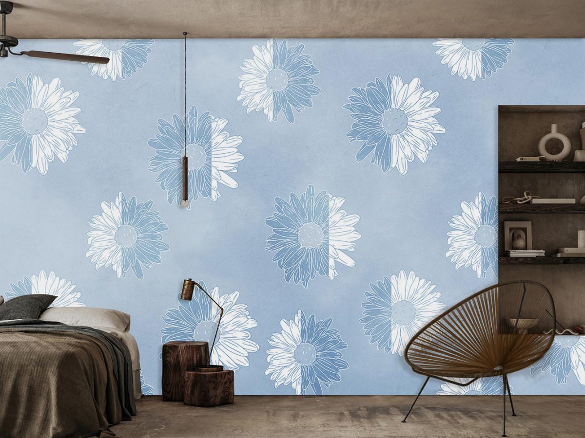 کاغذ دیواری اتاق خواب مدل گل گلی W10157800