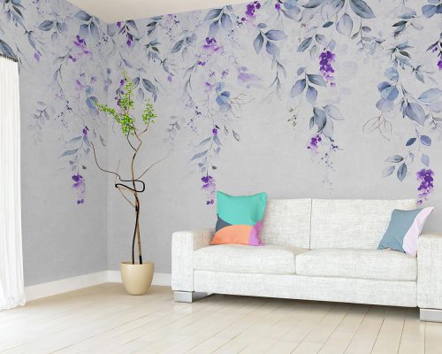 کاغذ دیواری طرح شکوفه و برگ W10158600