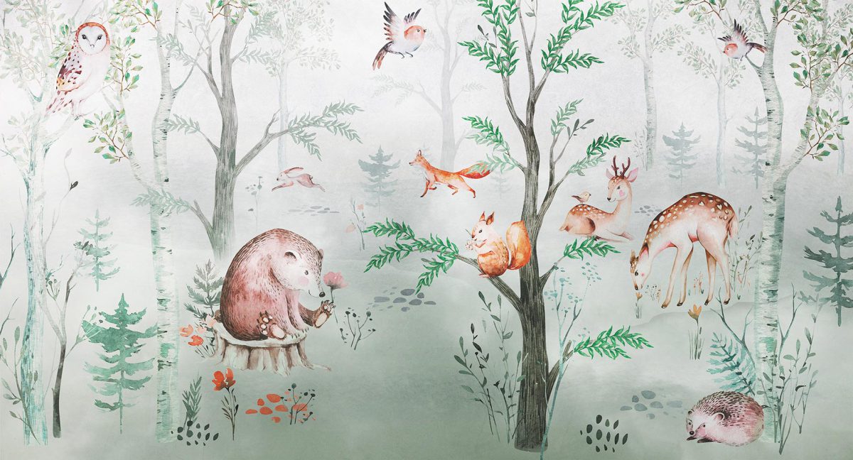 پوستر دیواری اتاق کودک حیوانات W10159600