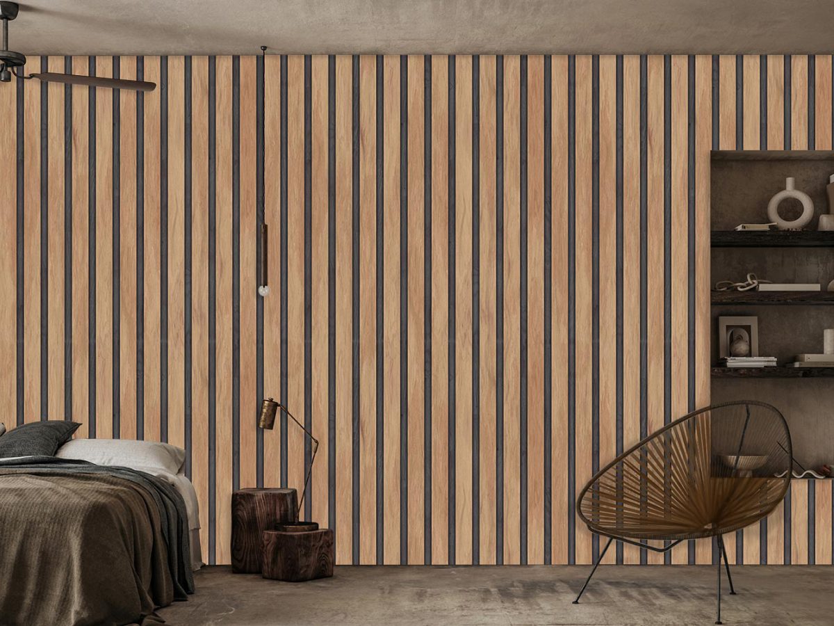 کاغذ دیواری اتاق خواب طرح چوب راه راه W10165100