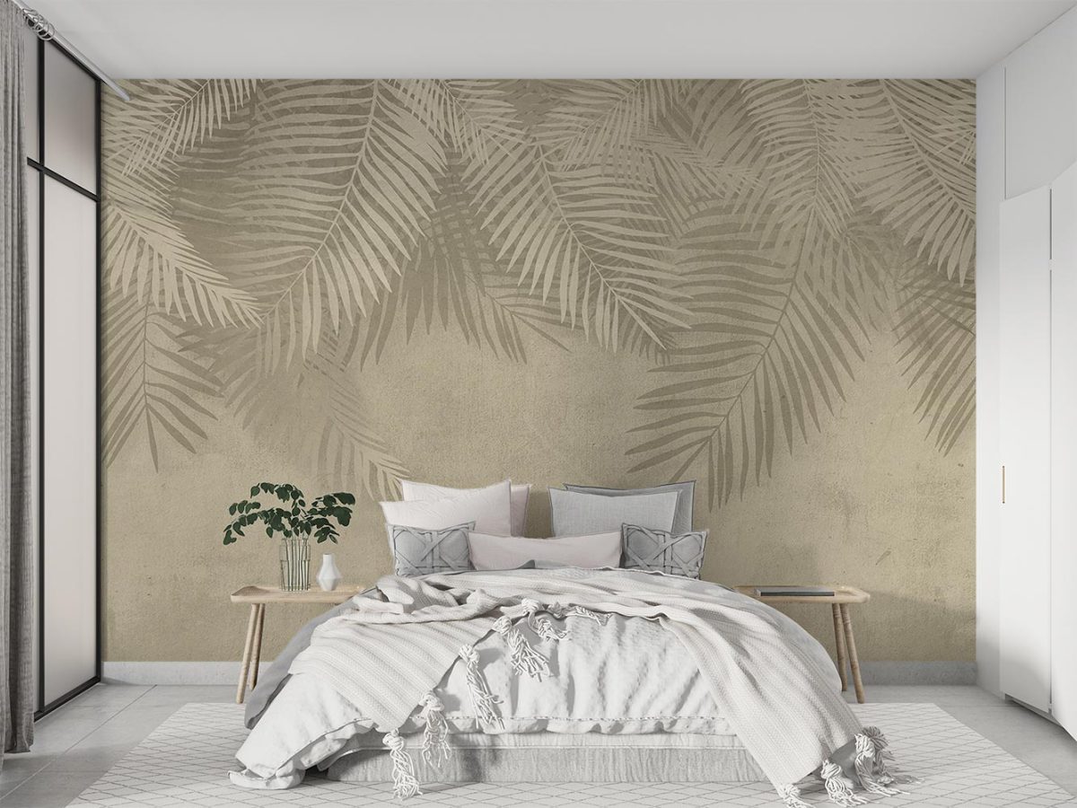 کاغذ دیواری اتاق خواب طرح برگ نخل W10166200