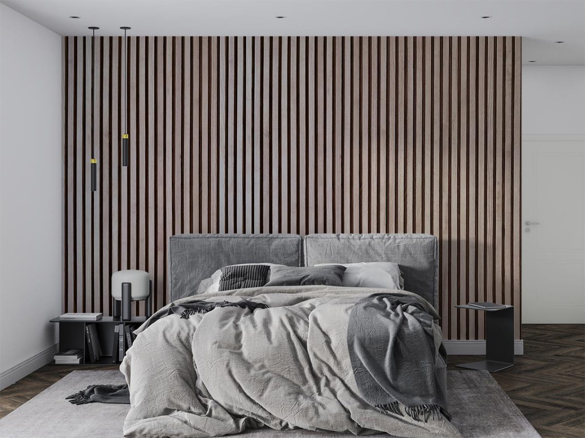 کاغذ دیواری اتاق خواب طرح راه راه عمودی چوبی W10166700