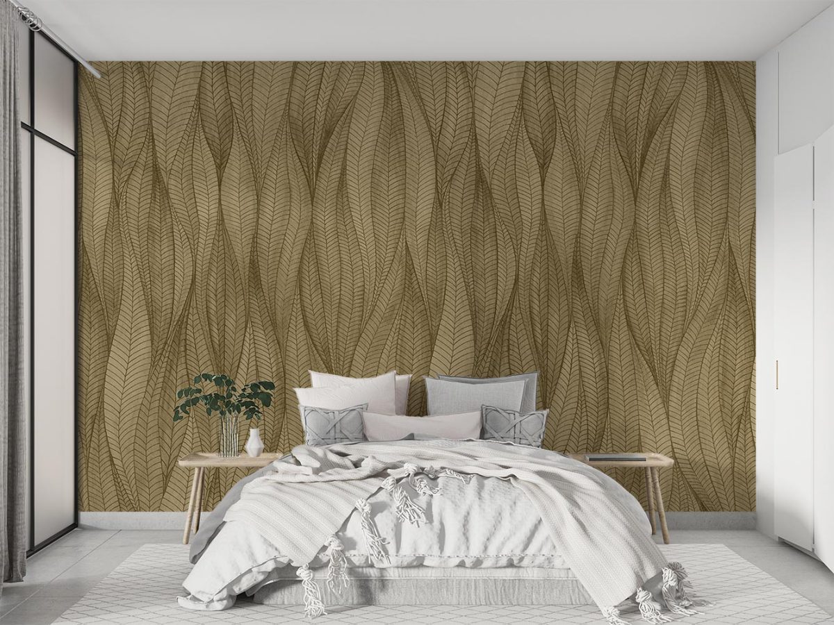 کاغذ دیواری اتاق خواب کلاسیک طرح برگ W10167200
