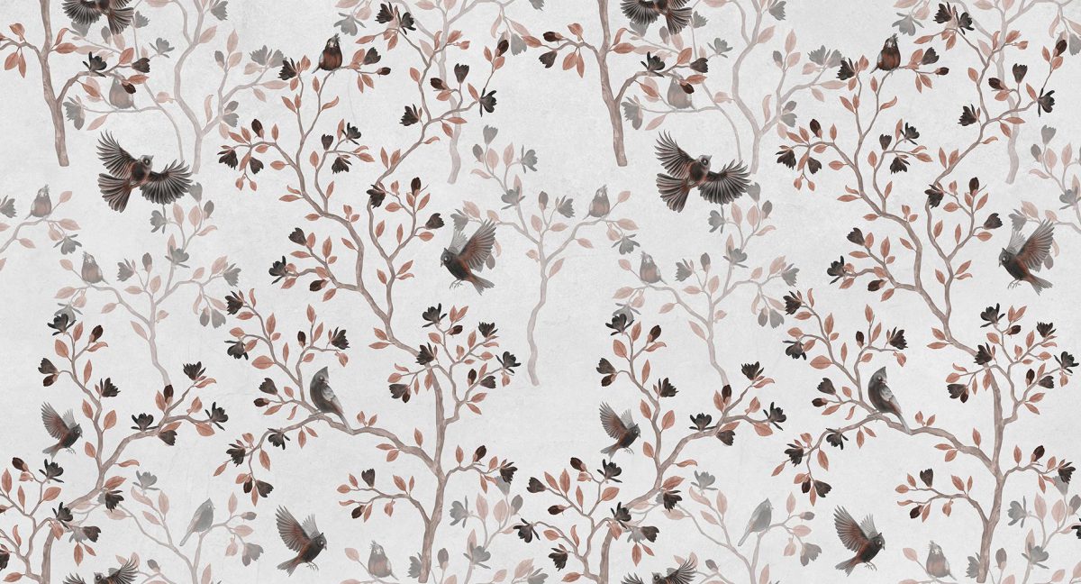 کاغذ دیواری پرنده و شاخه درخت W10167500