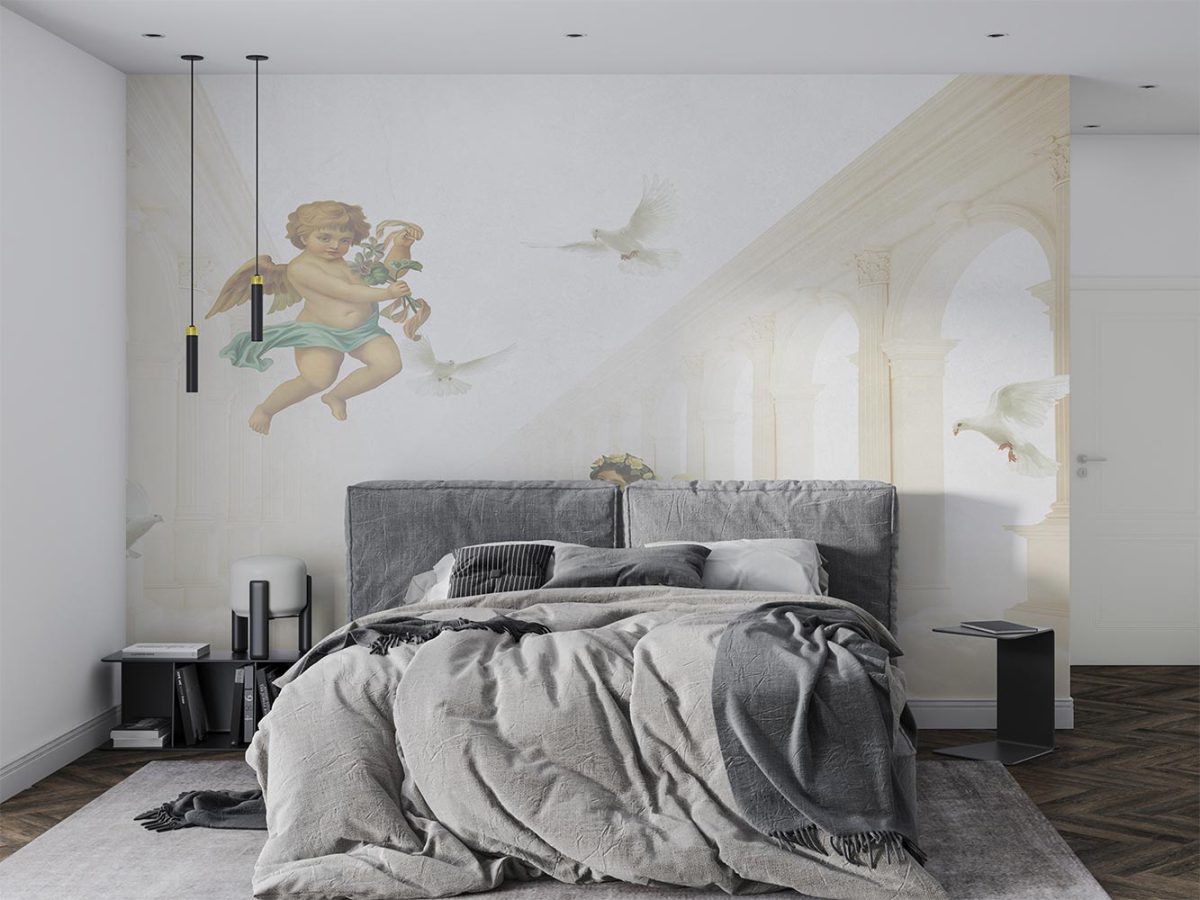 کاغذ دیواری اتاق خواب طرح فرشته W10167700