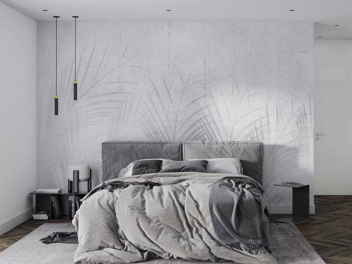 کاغذ دیواری اتاق خواب مینیمال طرح برگ W10168900