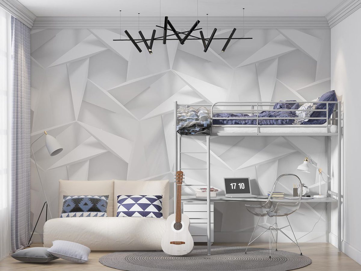 کاغذ دیواری سه بعدی اتاق نوجوان طرح هندسی مدرن W10169000