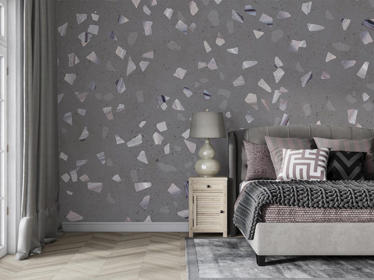 کاغذ دیواری اتاق خواب مدل مدرن تکه سنگ W10178200